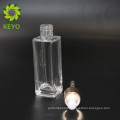 Rectangular shape cosmetic cream liquid transparent glass dropper bottle 30ml